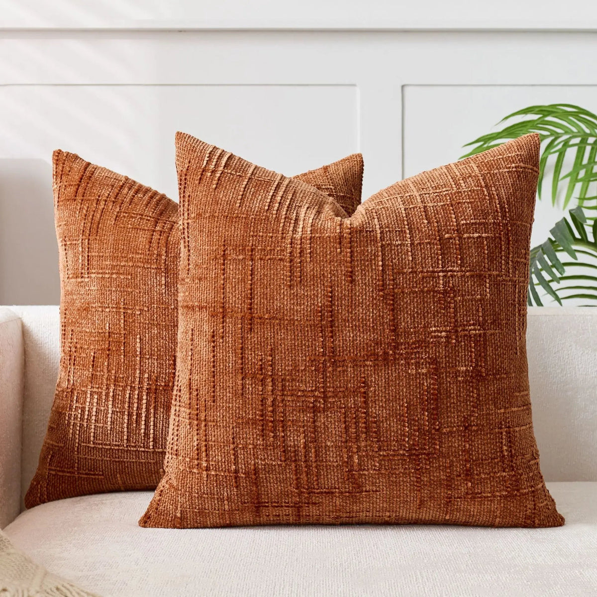 Cushion Cover Chenille Texture & Bamboo Structure