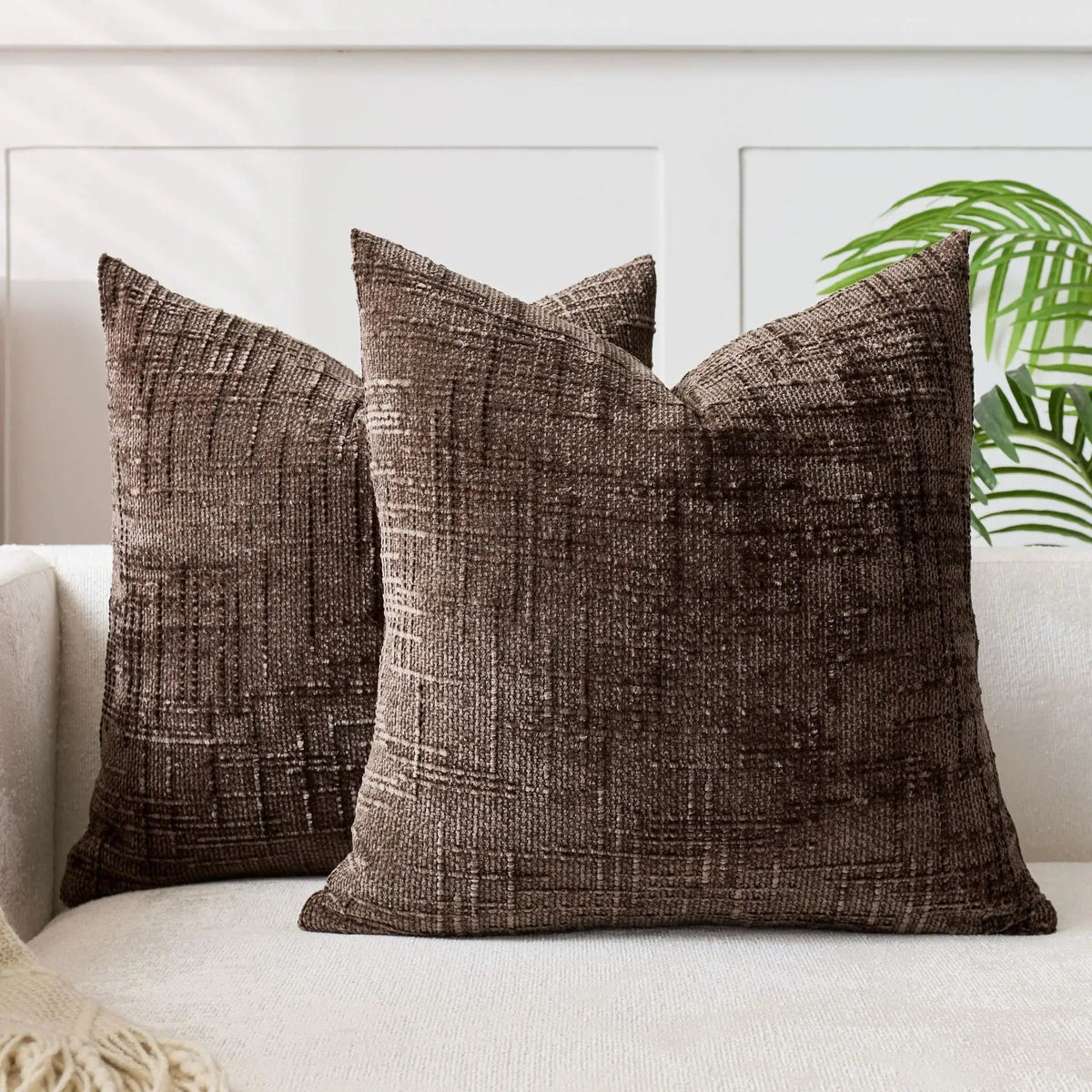 Cushion Cover Chenille Texture & Bamboo Structure