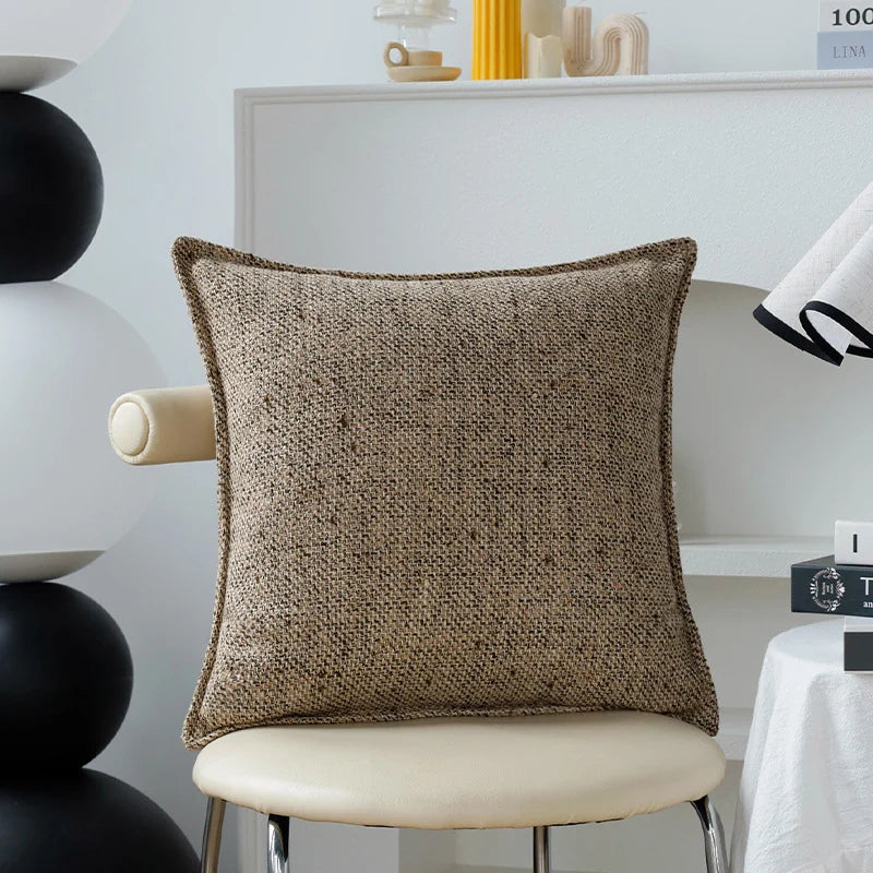 Cushion Cover Coarse Woven Linen-Look Invisible Zipper 18x18