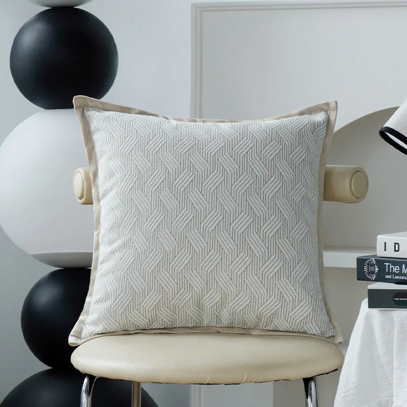 Cushion Cover Coarse Woven Linen-Look Invisible Zipper 18x18