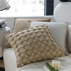 Cushion Cover Coarse Woven Linen-Look Invisible Zipper 18x18