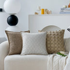 Cushion Cover Coarse Woven Linen-Look Invisible Zipper 18x18