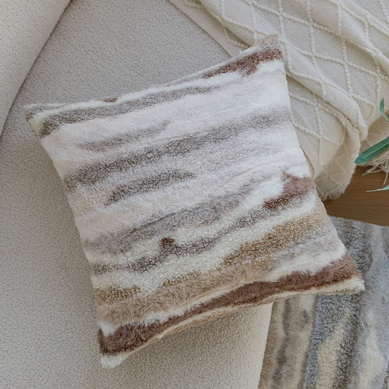 Cushion Cover Coarse Woven Linen-Look Invisible Zipper 18x18