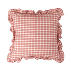 Cushion Cover Cotton Blend Gingham Ruffle 18 x 18