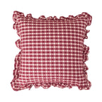 Cushion Cover Cotton Blend Gingham Ruffle 18 x 18