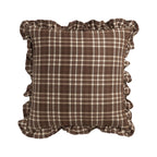 Cushion Cover Cotton Blend Gingham Ruffle 18 x 18
