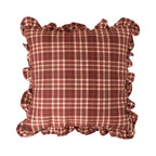 Cushion Cover Cotton Blend Gingham Ruffle 18 x 18