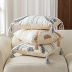 Cushion Cover Cotton Blend Semicircle Tuft & Fringe Tassels