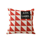 Cushion Cover Cotton Knit Triangle Pattern Removable Zipper