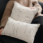 Cushion Cover Cotton-Linen Fine Stripe Hidden Zipper
