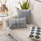 Cushion Cover Cotton-Linen Geometric Texture Concealed Zipper