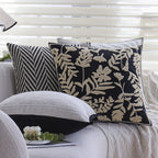 Cushion Cover Cotton-Linen Herringbone Texture Piped Edge