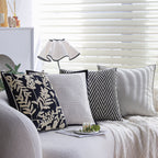 Cushion Cover Cotton-Linen Herringbone Texture Piped Edge