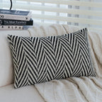 Cushion Cover Cotton-Linen Herringbone Texture Piped Edge