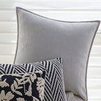 Cushion Cover Cotton-Linen Herringbone Texture Piped Edge