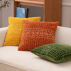 Cushion Cover Cotton-Linen Jacquard Concealed Zipper 18x18In
