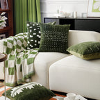 Cushion Cover Cotton-Linen Jacquard Concealed Zipper 18x18In