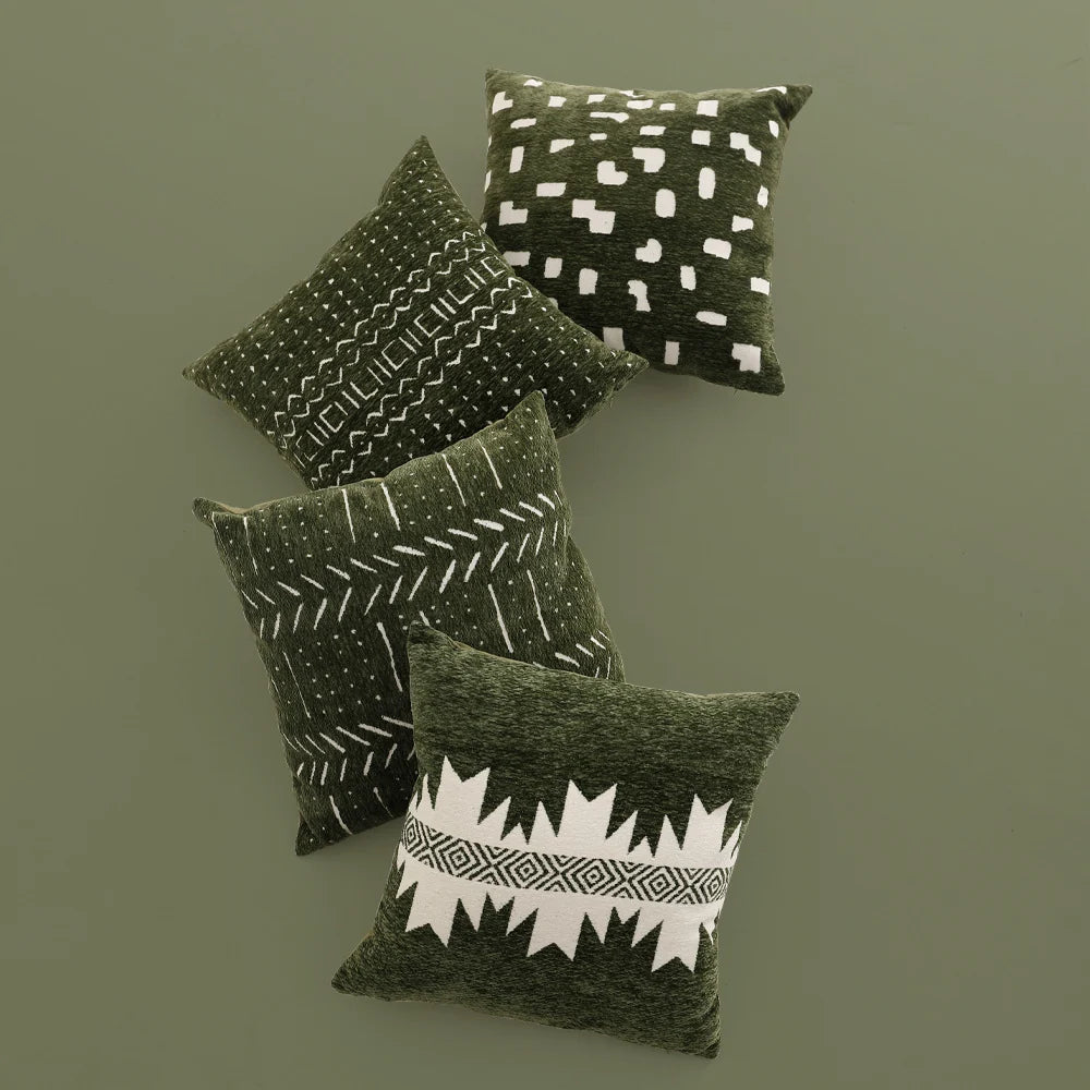Cushion Cover Cotton-Linen Jacquard Concealed Zipper 18x18In