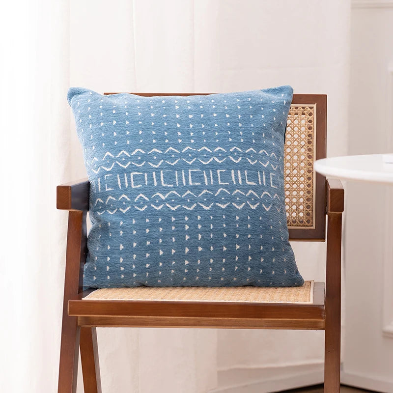 Cushion Cover Cotton-Linen Jacquard Concealed Zipper 18x18In