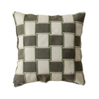 Cushion Cover Cotton-Linen Woven Grid Concealed Zipper