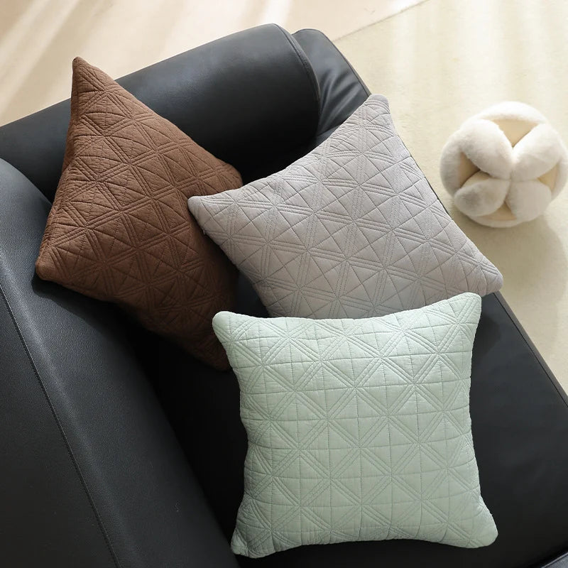 Cushion Cover Cross-Quilted Cotton Blend 45x45 cm