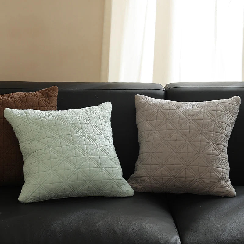 Cushion Cover Cross-Quilted Cotton Blend 45x45 cm