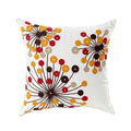 Cushion Cover Embroidered Floral Cotton Canvas Hidden Zipper