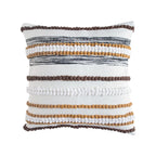 Cushion Cover Embroidered & Tufted Floral Cotton-Linen 45x45 cm