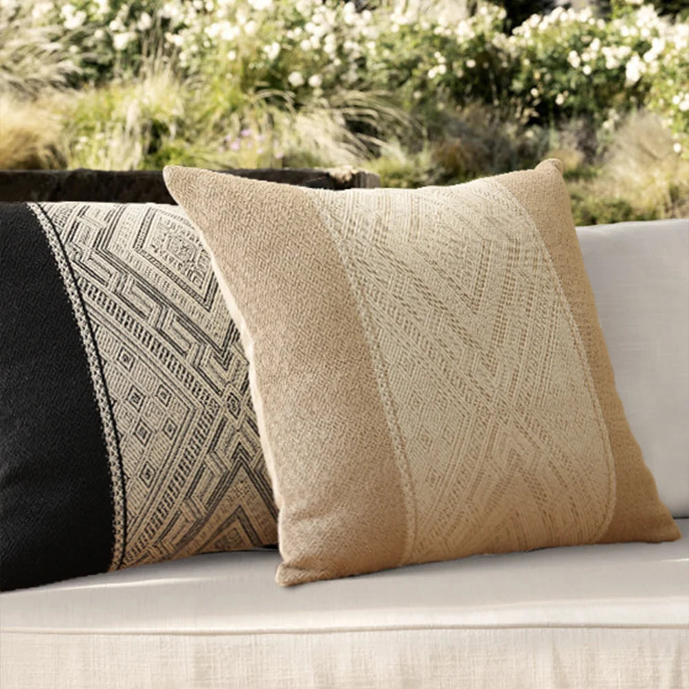 Cushion Cover Ethnic Jacquard Cotton-Blend Concealed Zipper 18x18 Inch