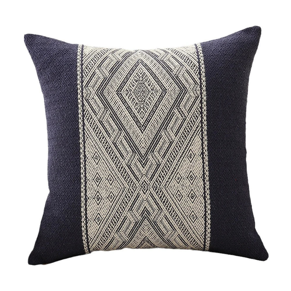 Cushion Cover Ethnic Jacquard Cotton-Blend Concealed Zipper 18x18 Inch