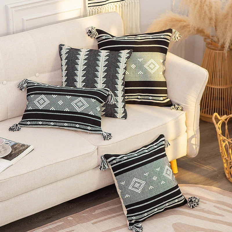 Cushion Cover Ethnic Jacquard Cotton Blend Concealed Zipper