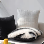 Cushion Cover Faux Fur Zebra Stripe Hidden Zipper