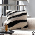 Cushion Cover Faux Fur Zebra Stripe Hidden Zipper