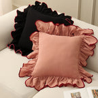 Cushion Cover Gathered Ruffle Edge Linen-Look 18x18