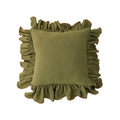 Cushion Cover Gathered Ruffle Edge Linen-Look 18x18