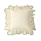 Cushion Cover Gathered Ruffle Edge Linen-Look 18x18