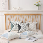 Cushion Cover Geometric Tufted Cotton Blend Concealed Zipper