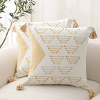 Cushion Cover Geometric Tufted Cotton Blend Concealed Zipper