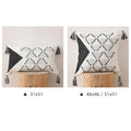 Cushion Cover Geometric Tufted Cotton Blend Concealed Zipper