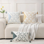 Cushion Cover Geometric Tufted Cotton Blend Machine Washable