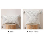 Cushion Cover Geometric Tufted Cotton Blend Machine Washable