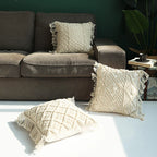 Cushion Cover Hand-Knotted Macrame Cotton Blend 45x45 cm