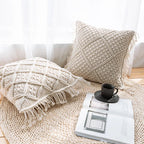 Cushion Cover Hand-Knotted Macrame Cotton Blend 45x45 cm