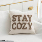 Cushion Cover Hand-Tufted Bouclé Cotton-Linen 18x18
