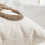 Cushion Cover Hand-Tufted Bouclé Cotton-Linen 18x18