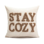 Cushion Cover Hand-Tufted Bouclé Cotton-Linen 18x18