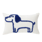 Cushion Cover Hand-Tufted Cotton Dog Motif Tassels 45×45 cm