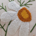Cushion Cover Hand-Tufted Daisy Cotton-Linen 18x18 Inch