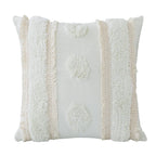 Cushion Cover Hand-Tufted Dots & Fringe Cotton Blend