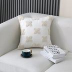 Cushion Cover Handcrafted Cotton Tufted X Tassel Corners